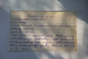 Recipe Card for Grandma Aptaker's Sponge Cake